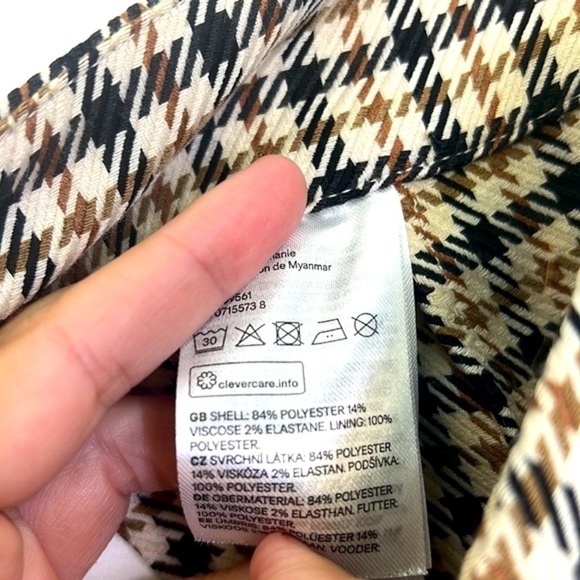 H&M - Tan And Cream Wide Leg Crop With Pockets  Pants Size 4 - Picture 8 of 11